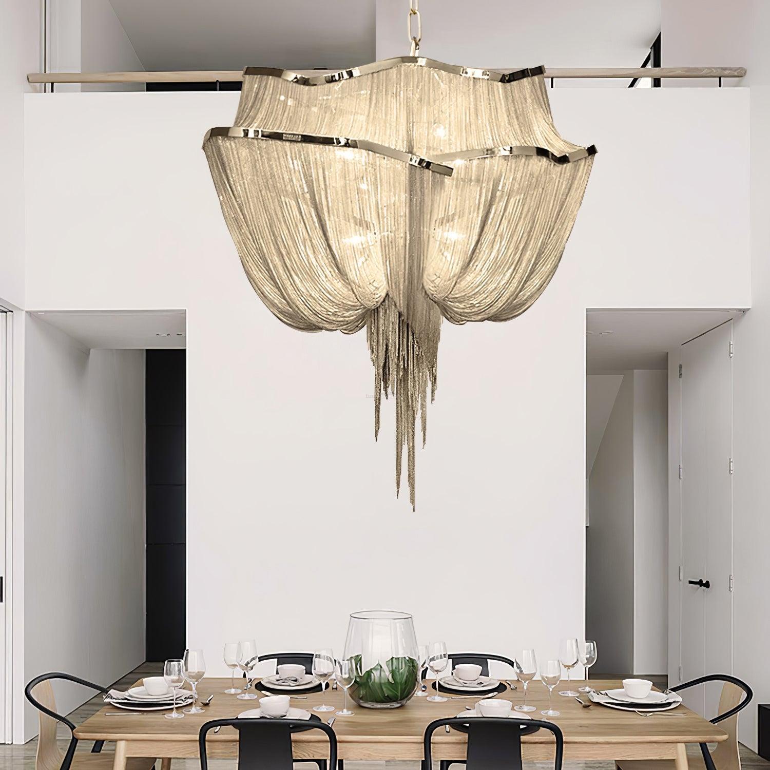 Shimmering Chandelier with Chains-Sylvia Space