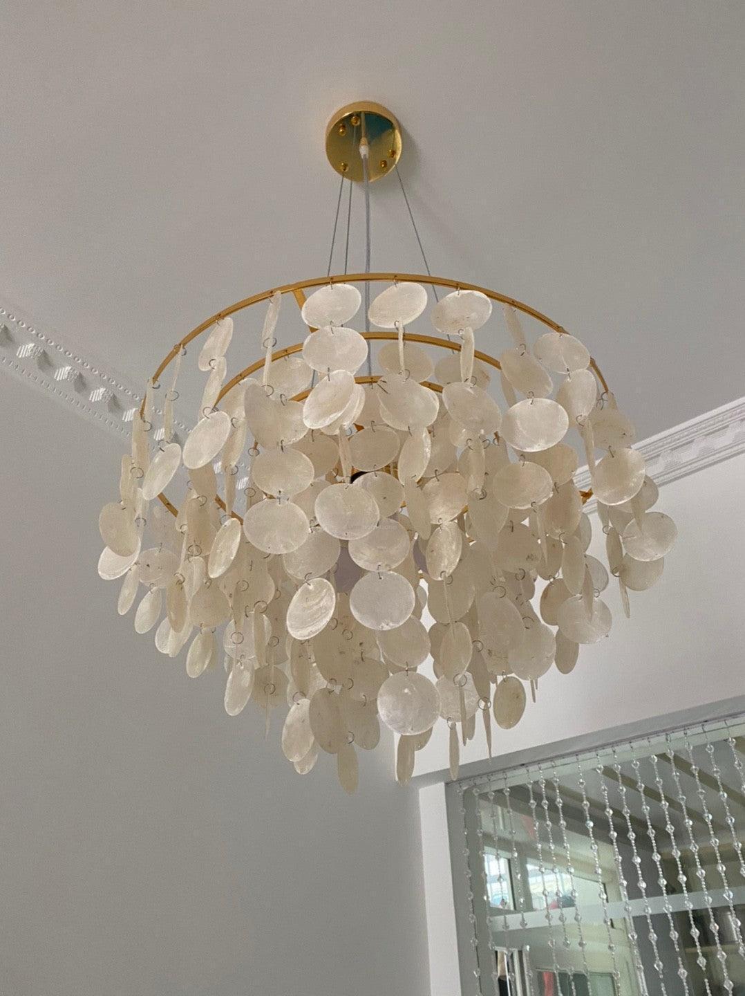 Shell Wind Chime Chandelier ∅ 19.7″-Sylvia Space