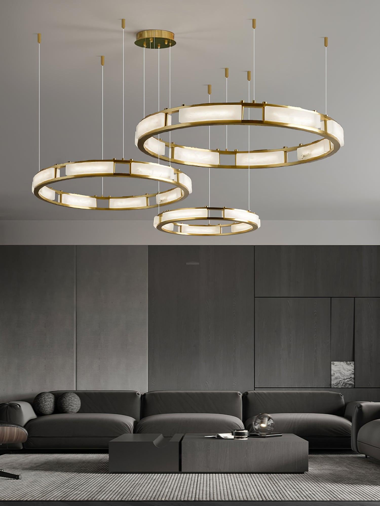 Qatar Alabaster Round Chandelier-Sylvia Space
