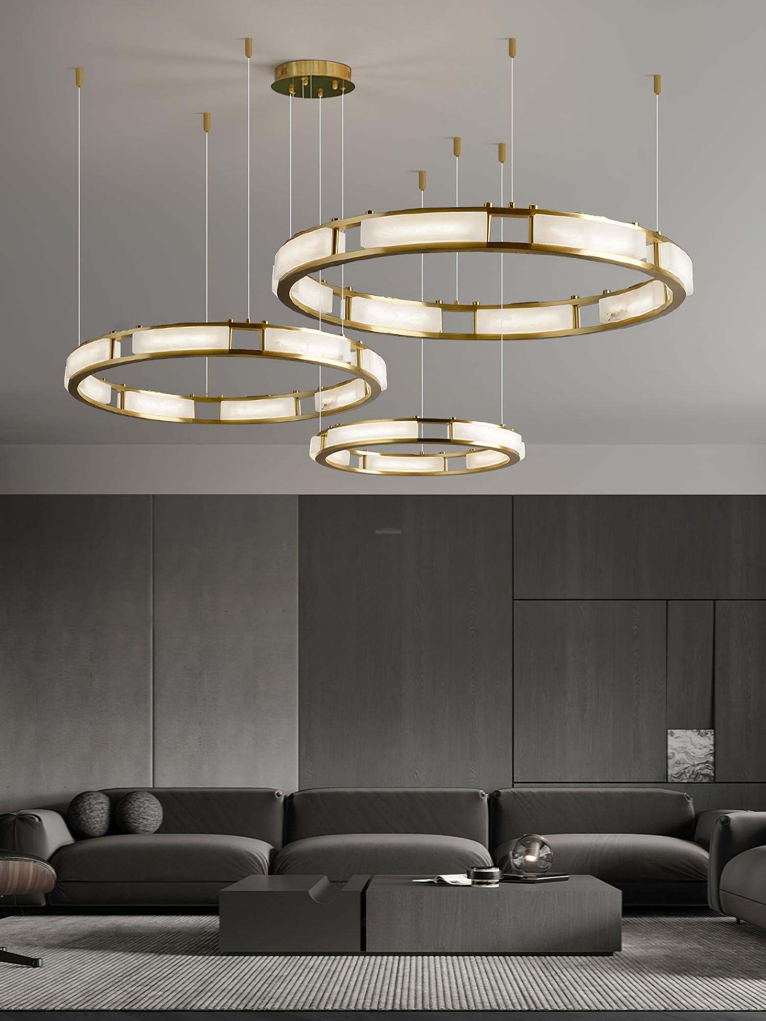 Qatar Alabaster Round Chandelier-Sylvia Space