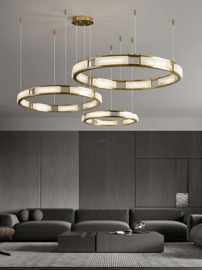Qatar Alabaster Round Chandelier-Sylvia Space