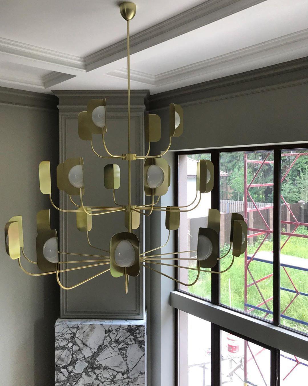 LEAF Chandelier with 4/12/24 heads-Sylvia Space