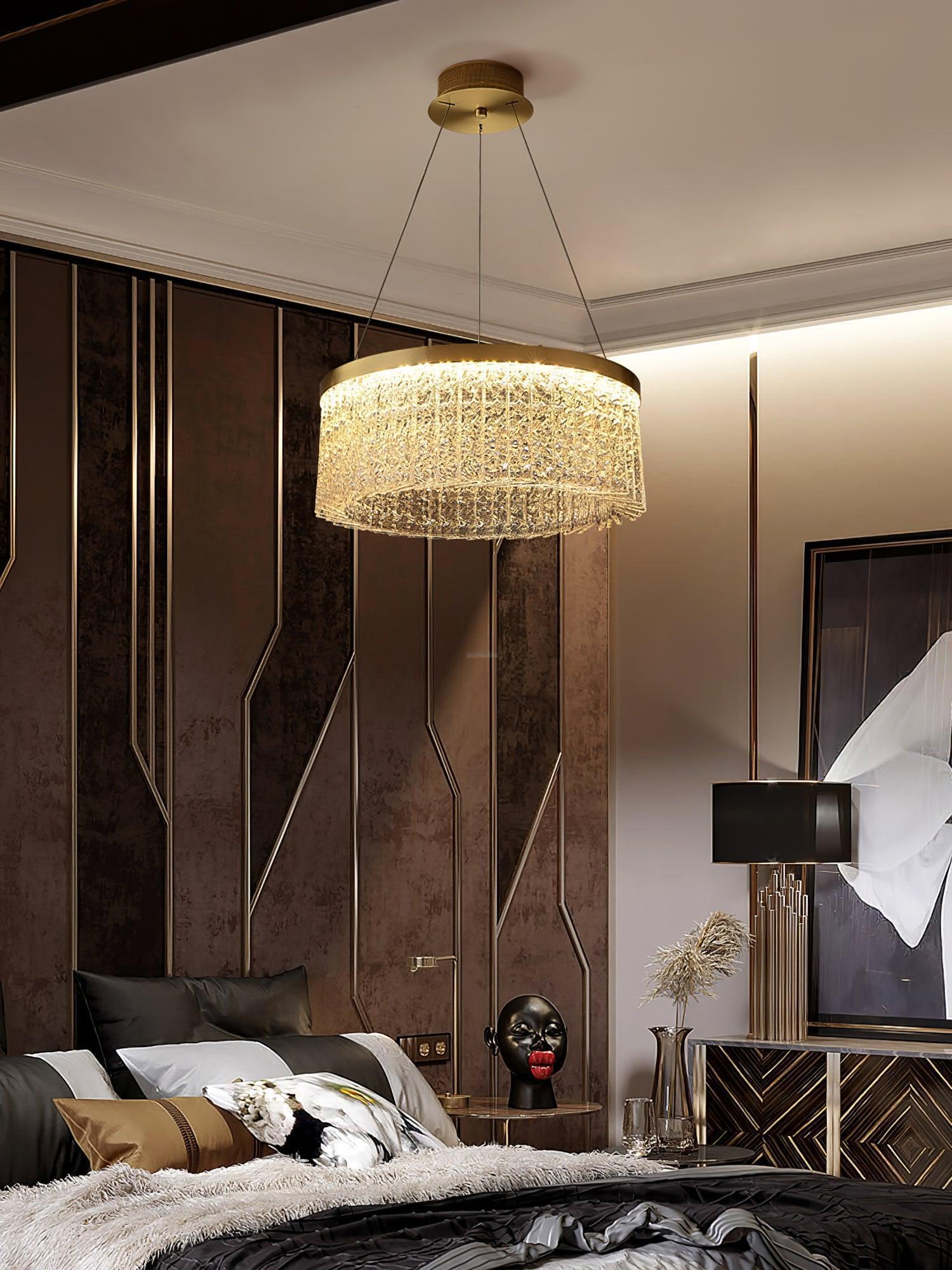 Halo Crystal Round Chandelier-Sylvia Space