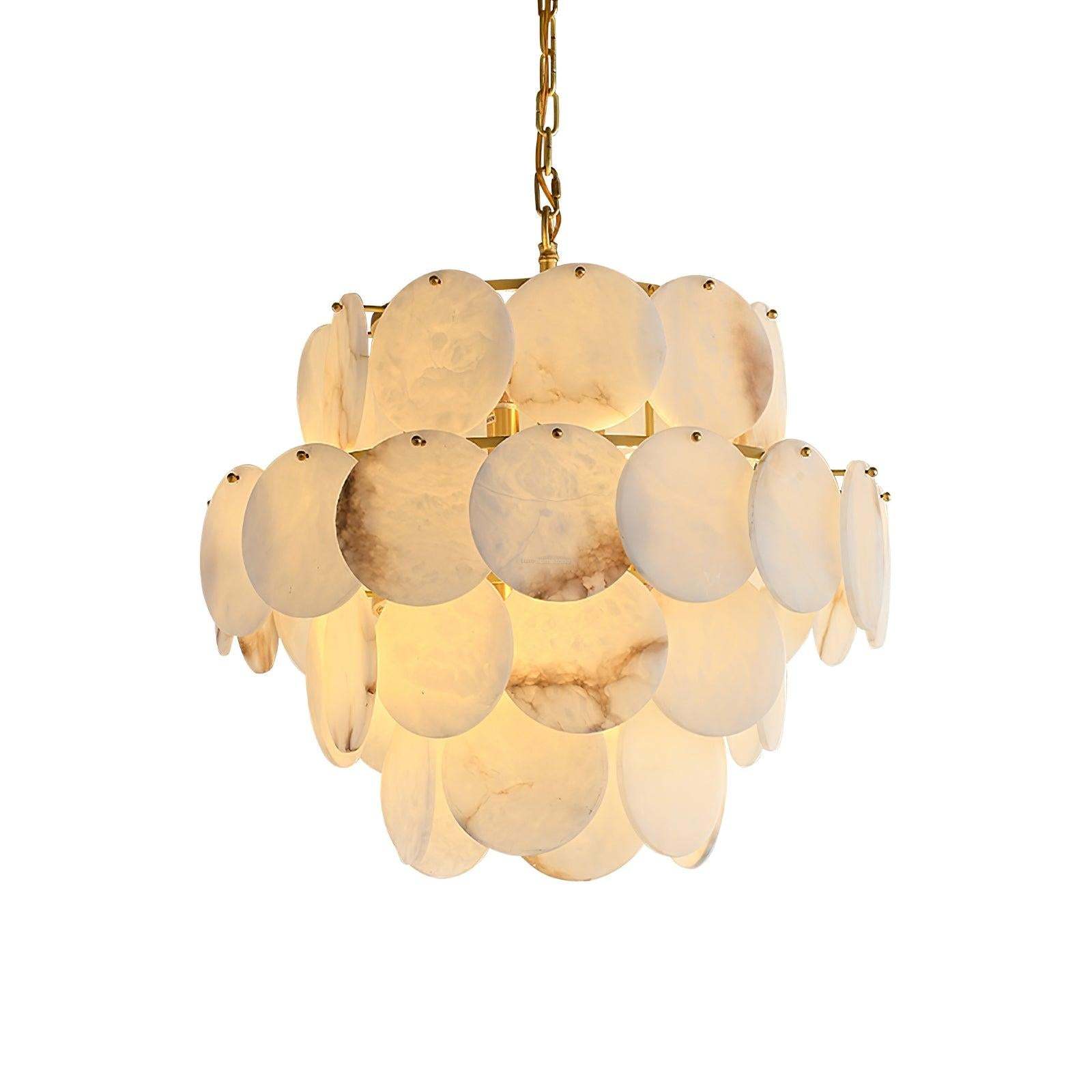 Alabaster Shell Brass Chandelier with 2/3/4/5/6 layer-Sylvia Space
