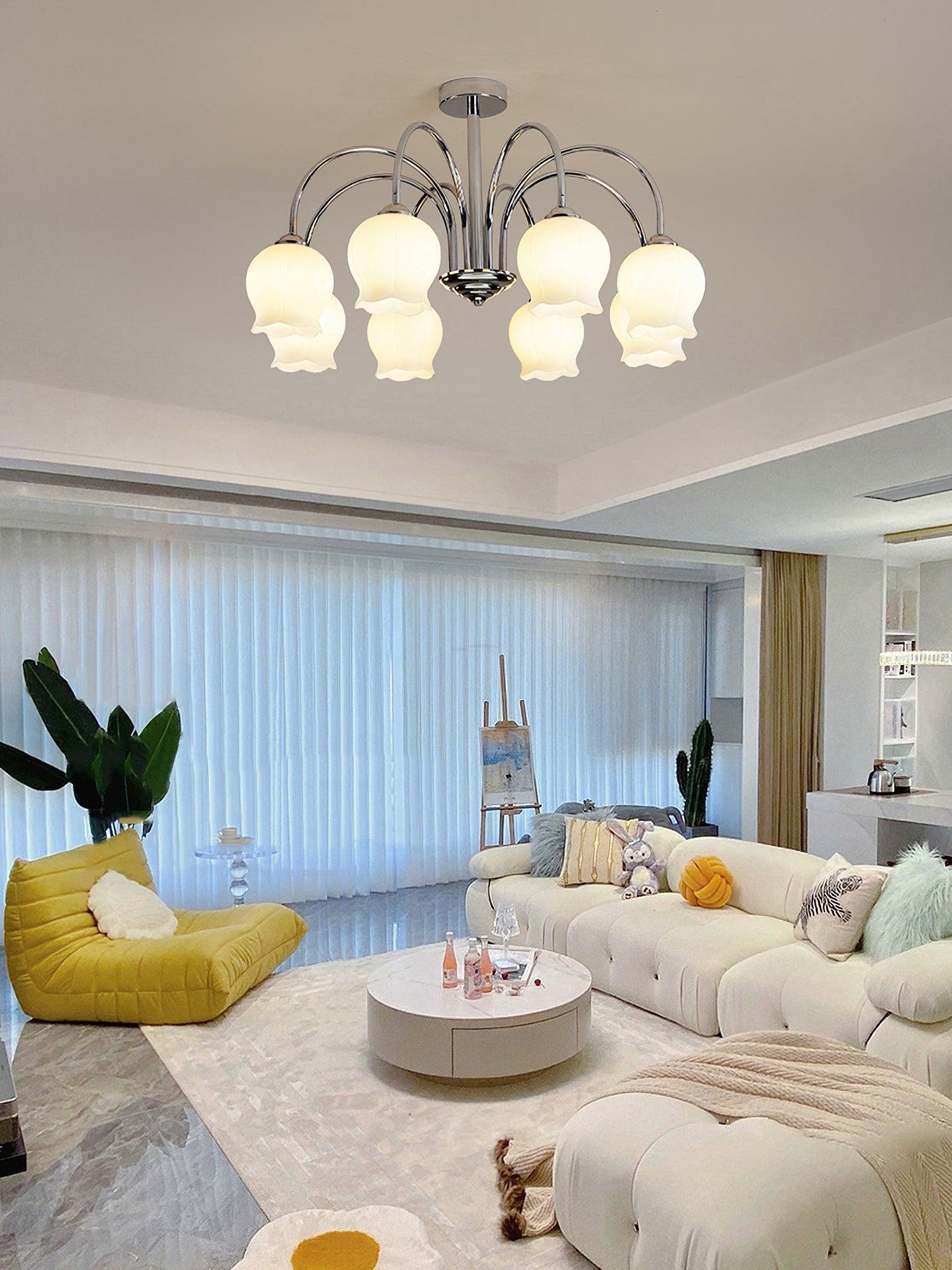 Floral Glass Chandelier with 5/6/8 heads-Sylvia Space
