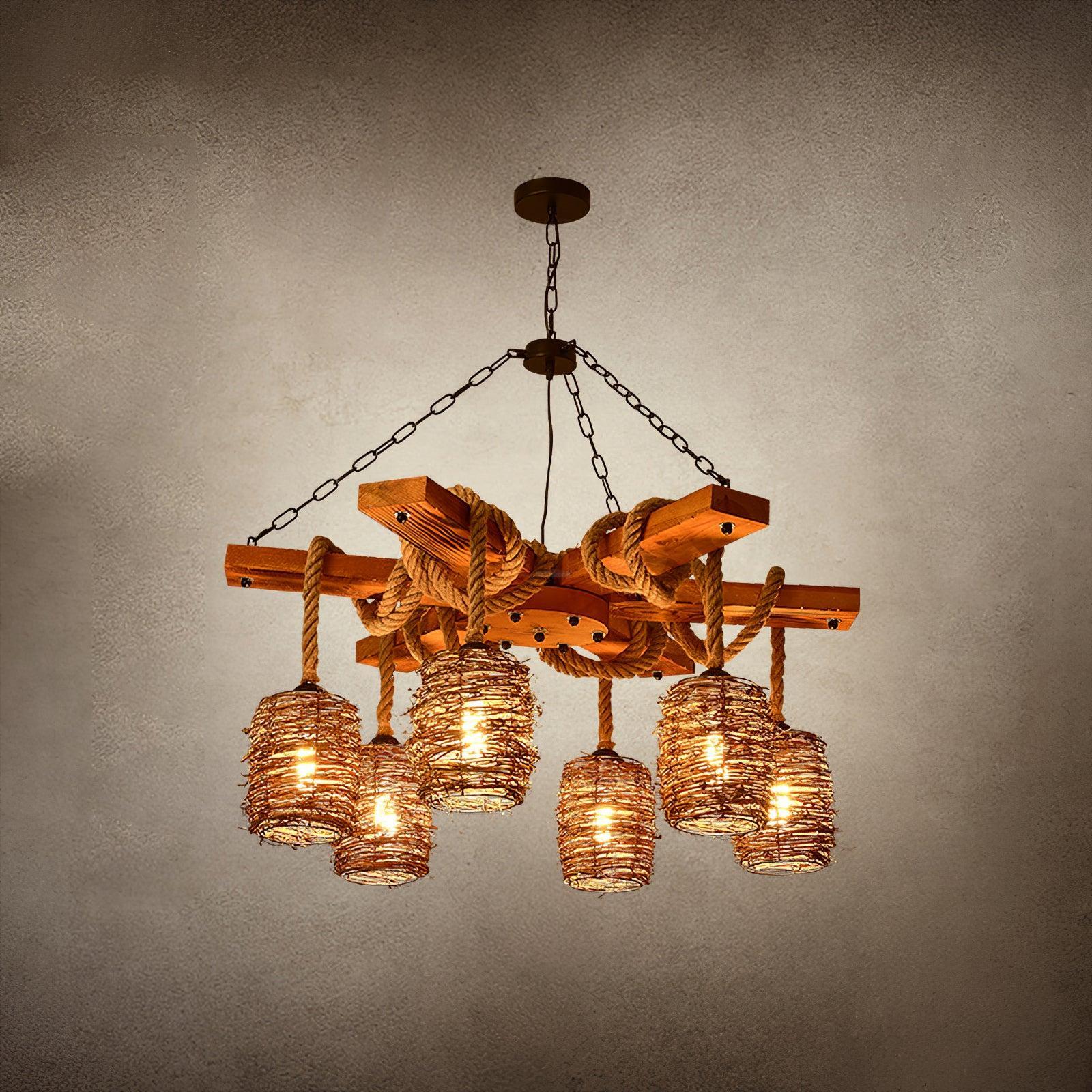 Vintage Farmhouse Chandelier with 3/6/8 heads-Sylvia Space