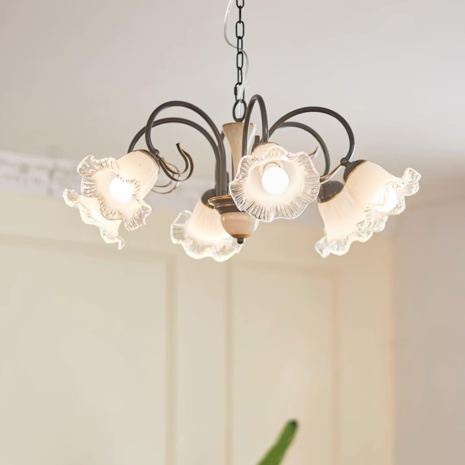 Luce Black Chandelier with 3/6/8 heads-Sylvia Space