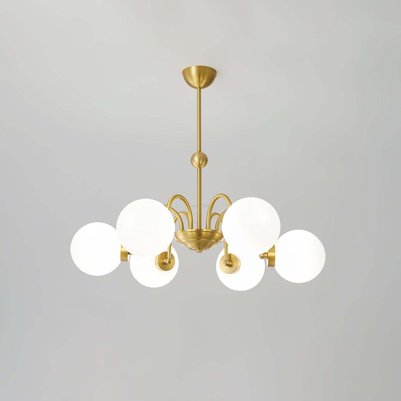 Yisu Brass Chandelier with 3/6/8 heads-Sylvia Space