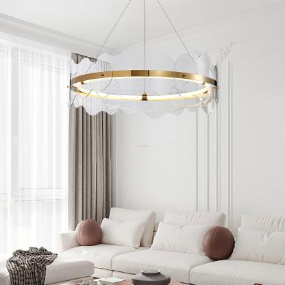 Acrylic Wave Round Chandelier-Sylvia Space