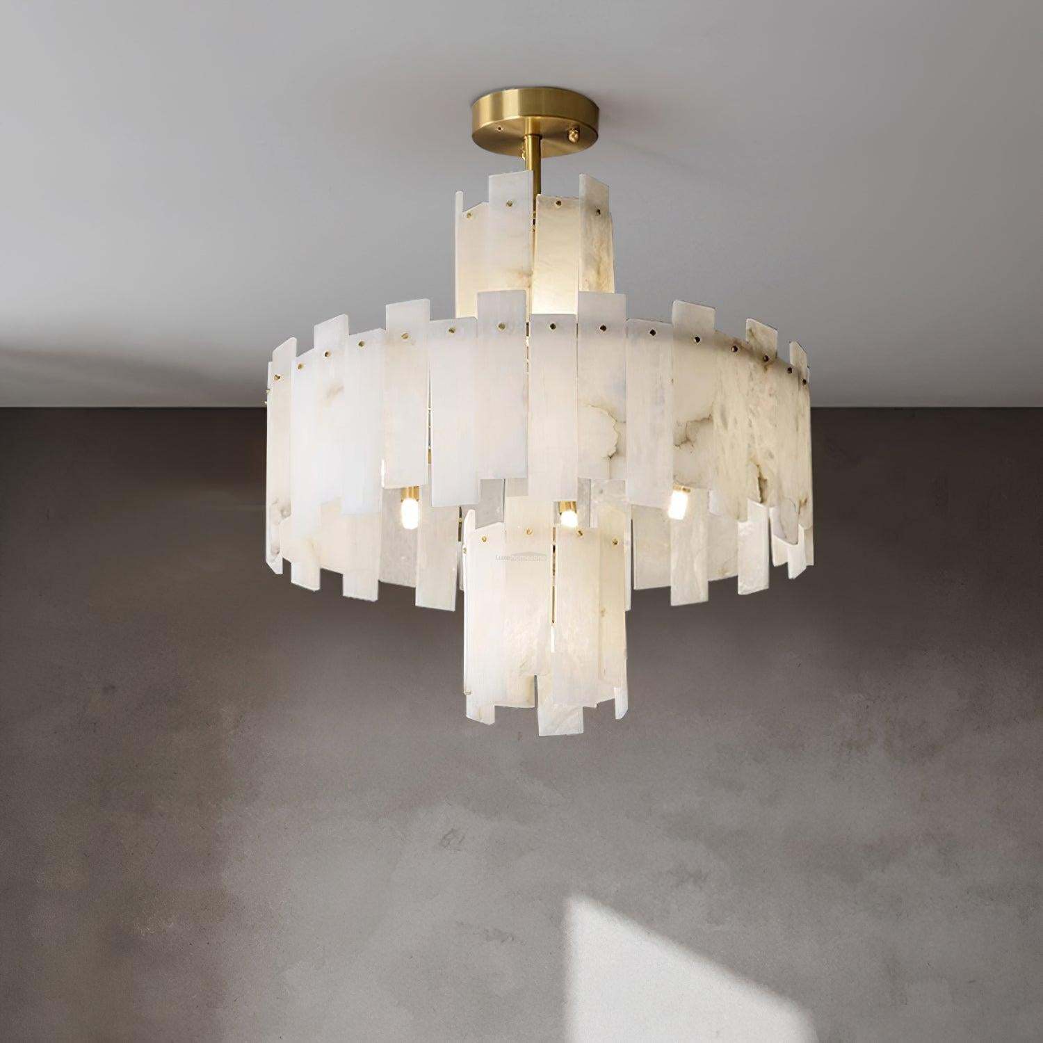 Regina Alabaster Round Chandelier-Sylvia Space