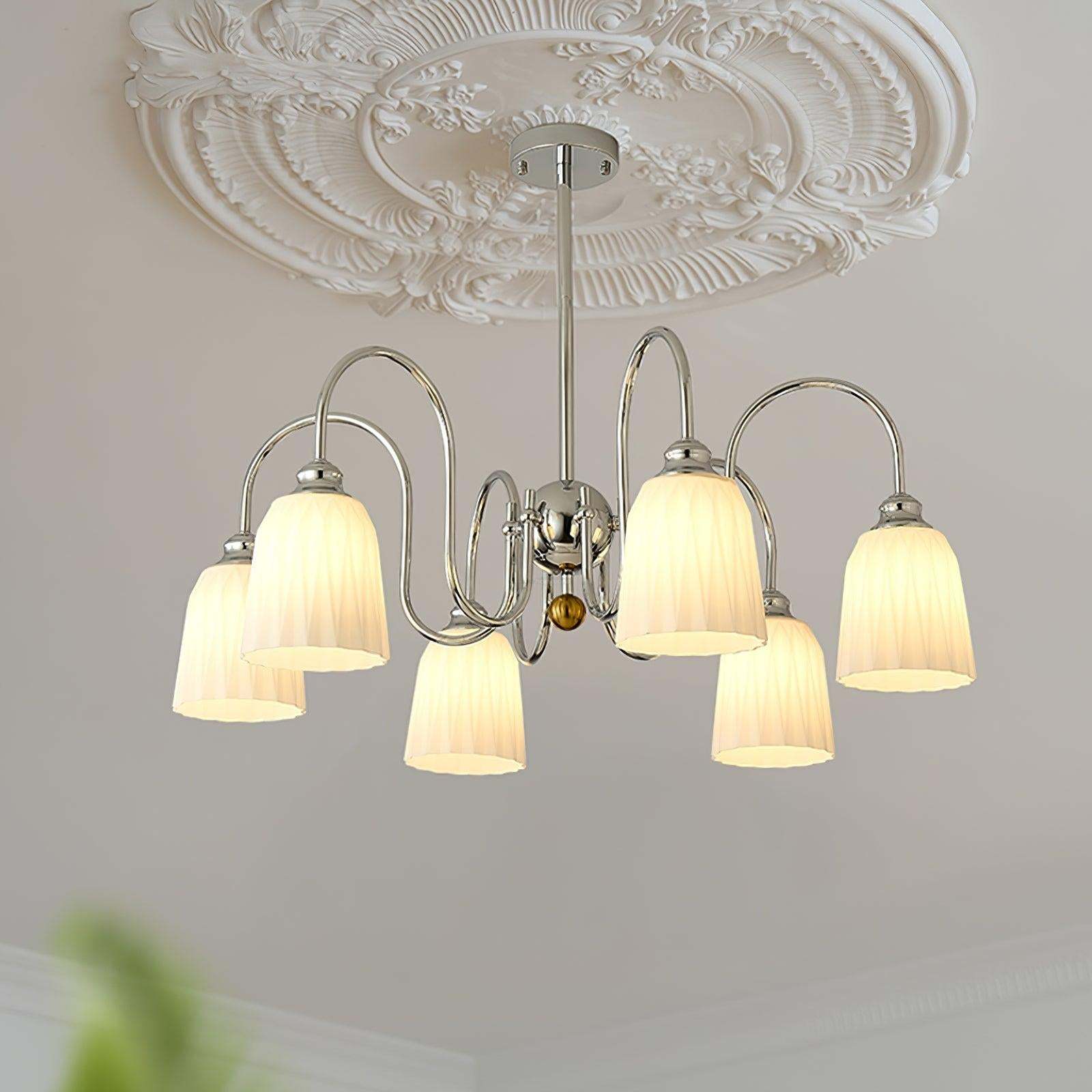 Bauhaus Pleated Chandelier with 3/5/6/8 heads-Sylvia Space