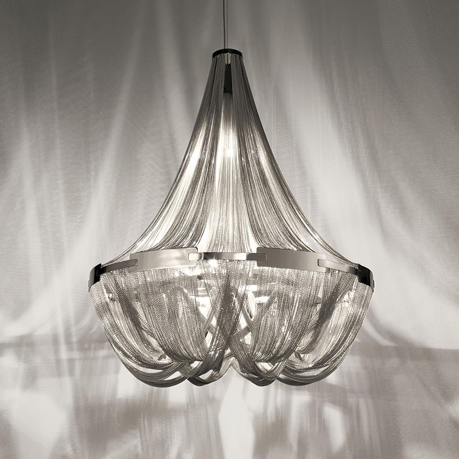 Tassel Aluminum Chain Chandelier ∅ 23.6″-Sylvia Space