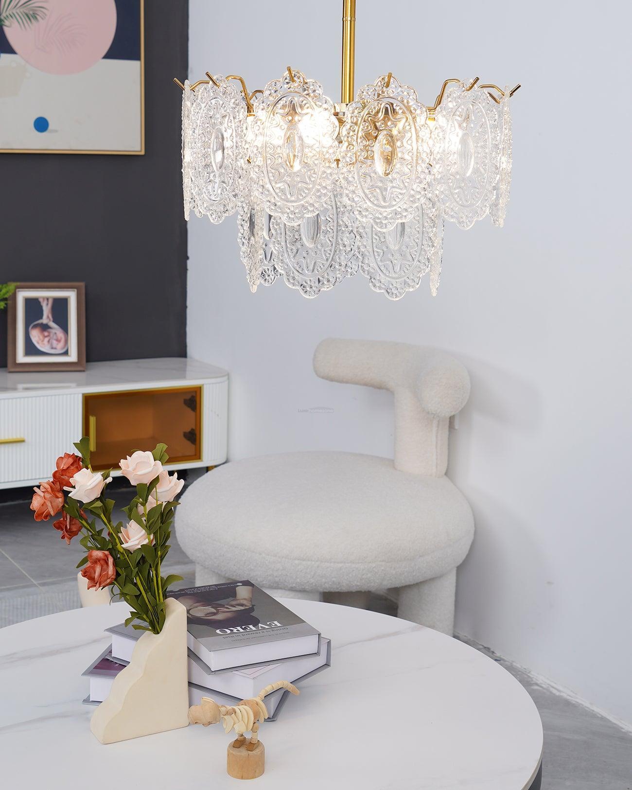 Wave Glass Style Chandelier-Sylvia Space
