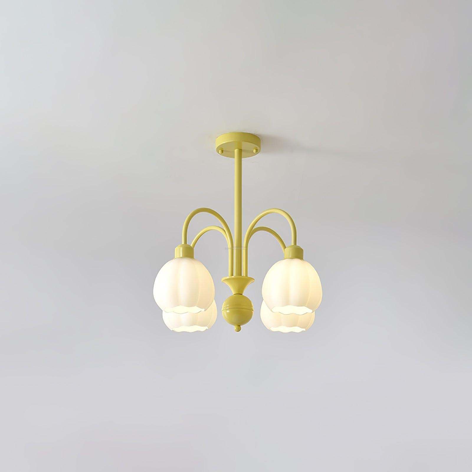 Cream Pumpkin Ball Chandelier with 4/5/6/8 heads-Sylvia Space