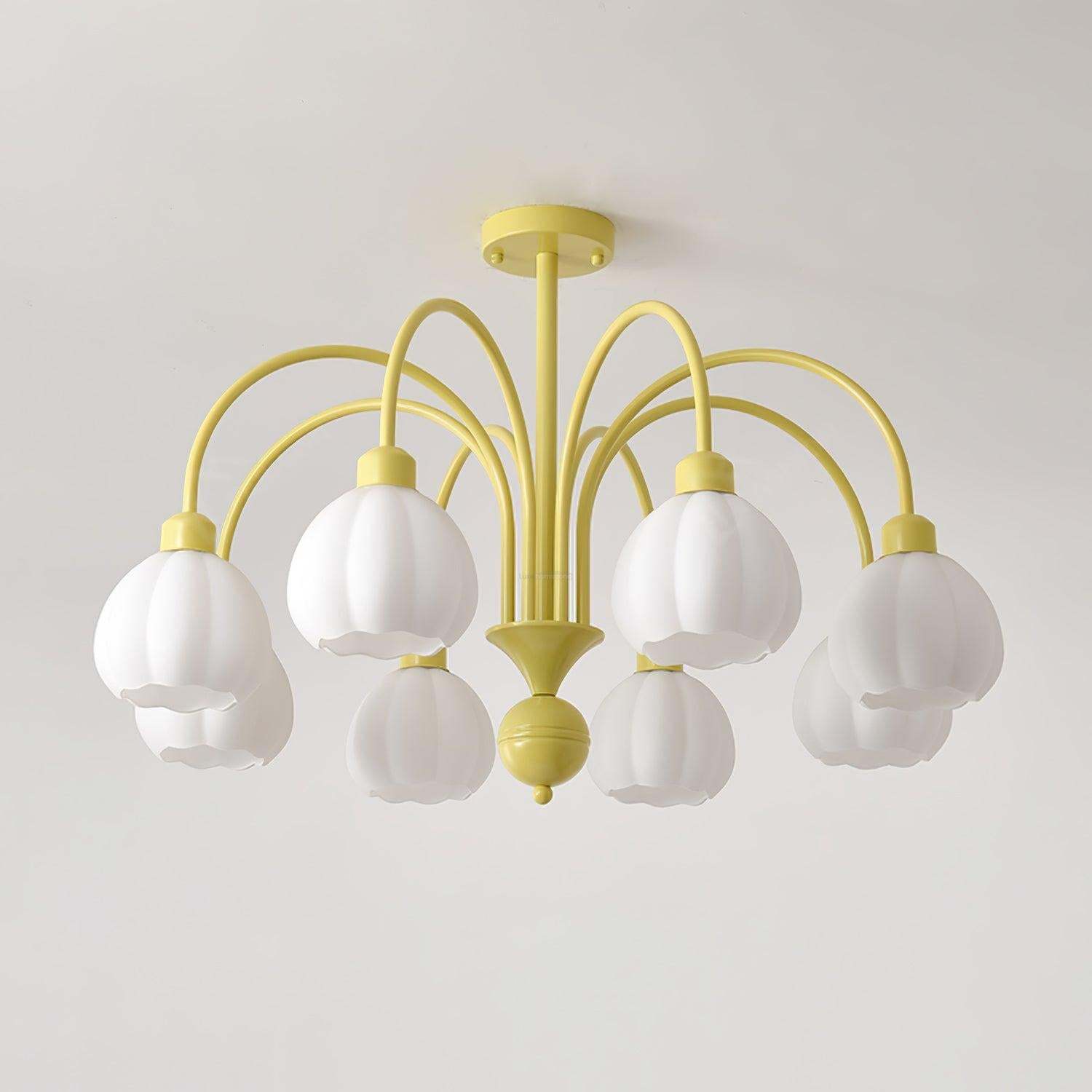Cream Pumpkin Ball Chandelier with 4/5/6/8 heads-Sylvia Space