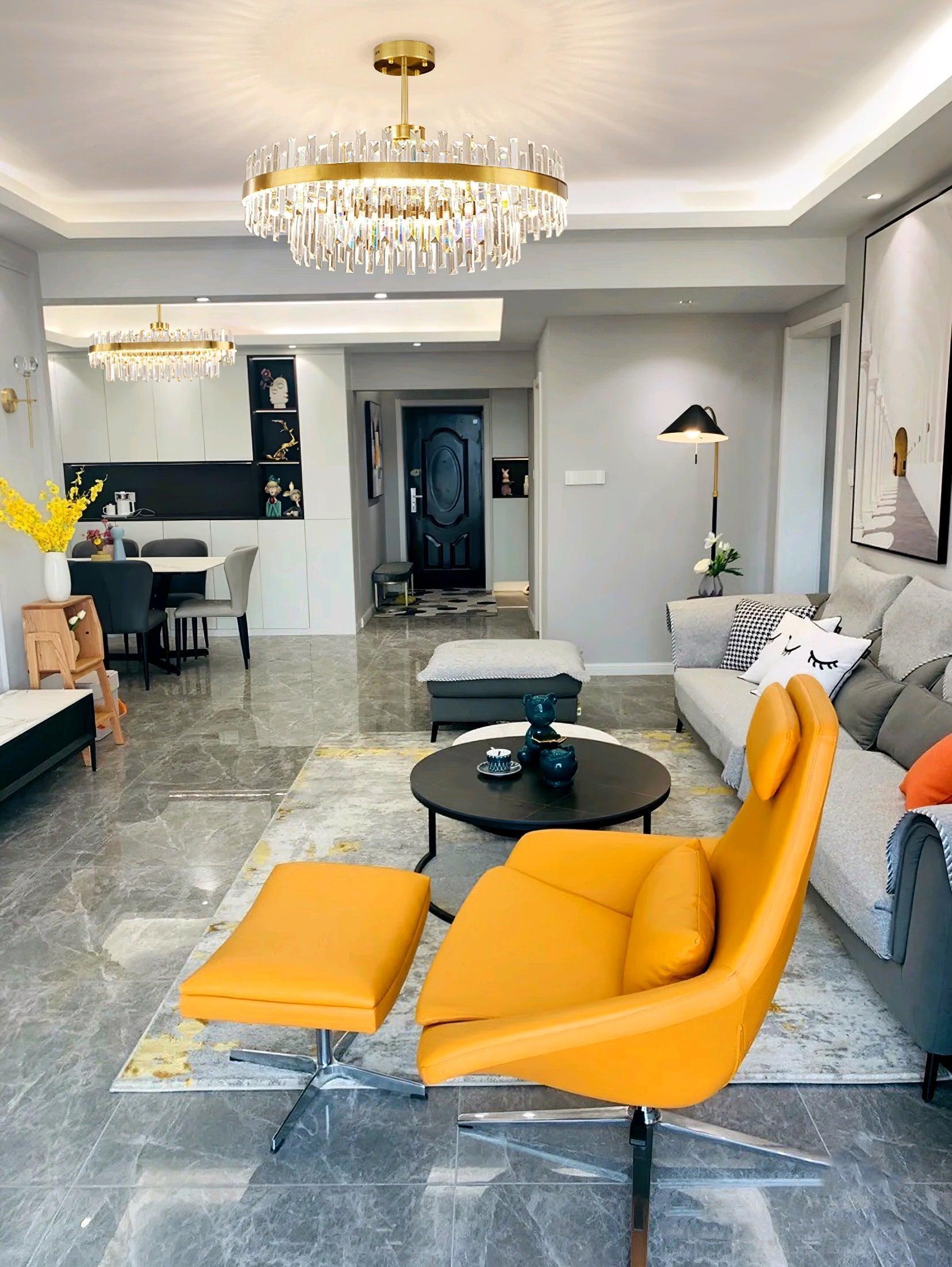 Drum Glass Chandelier  ∅ 23.6″~39.4''-Sylvia Space