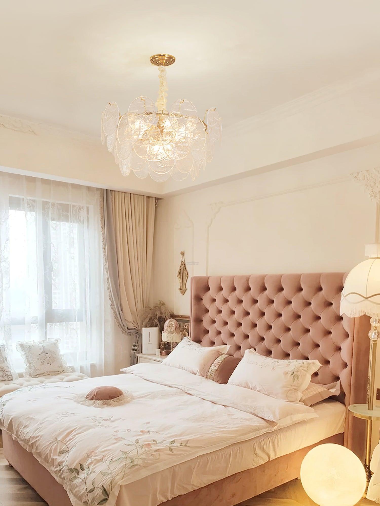 Glass Disc Chandelier with 4/6/9/12 heads-Sylvia Space