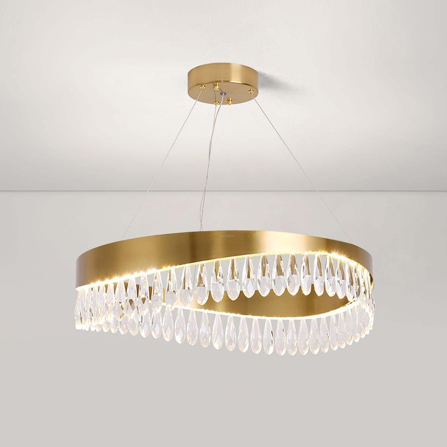 Crystal Sticks Round Chandelier-Sylvia Space