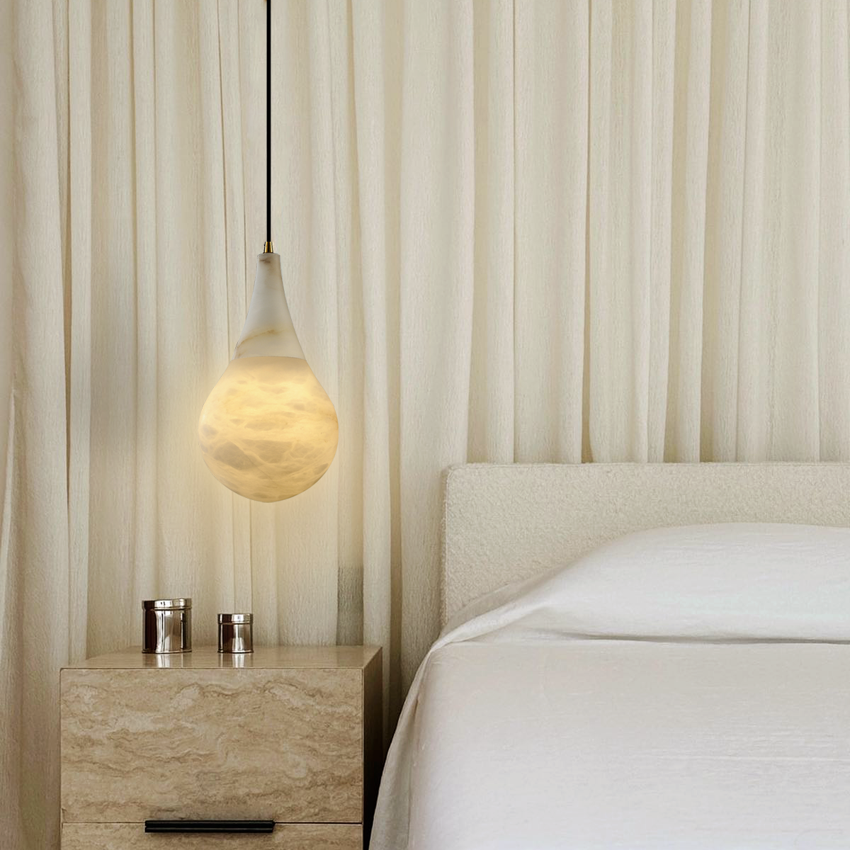 Loreley Teardrop Alabaster Pendant, Kitchen Island Pendant Lighting