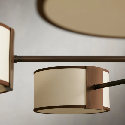 Daphne Round Linen Chandelier 48" 60"D