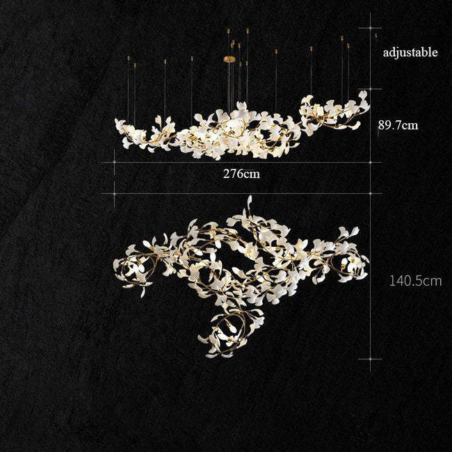 Gingko Porcelain Chandelier, Modern Branch Chandelier for Dining Room-Sylvia Space