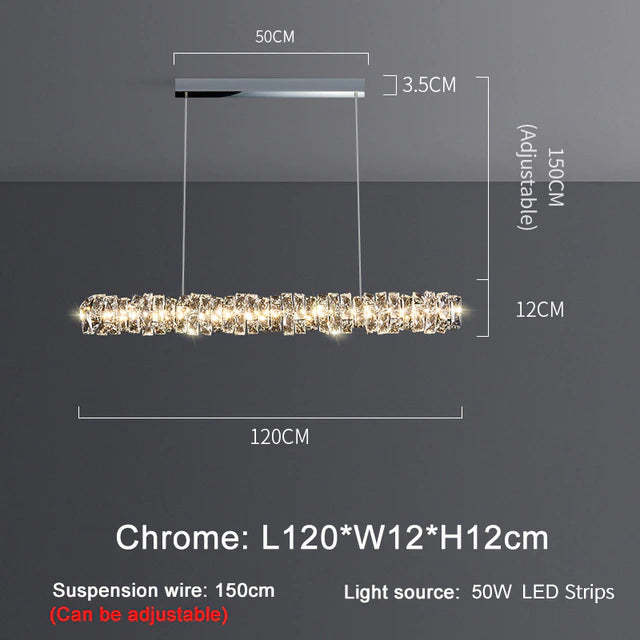 60" Bacci Modern Crystal Dining Room Chandelier-Sylvia Space