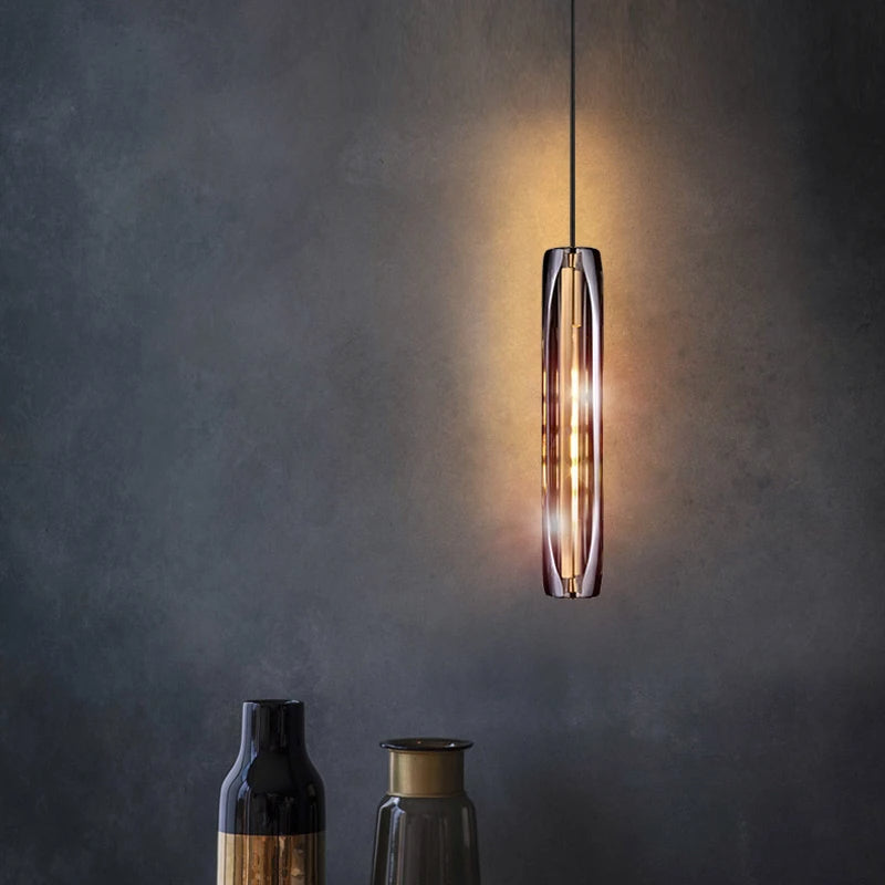 Smoke Grey Crystal Pendant Light-Sylvia Space