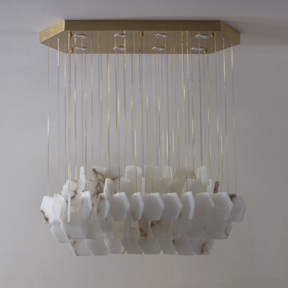Natural Marble Modern Chandelier-Sylvia Space