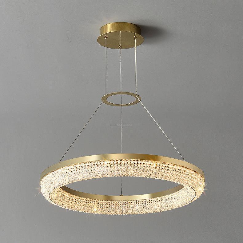 Round Crystal Ring Chandeliers-Sylvia Space