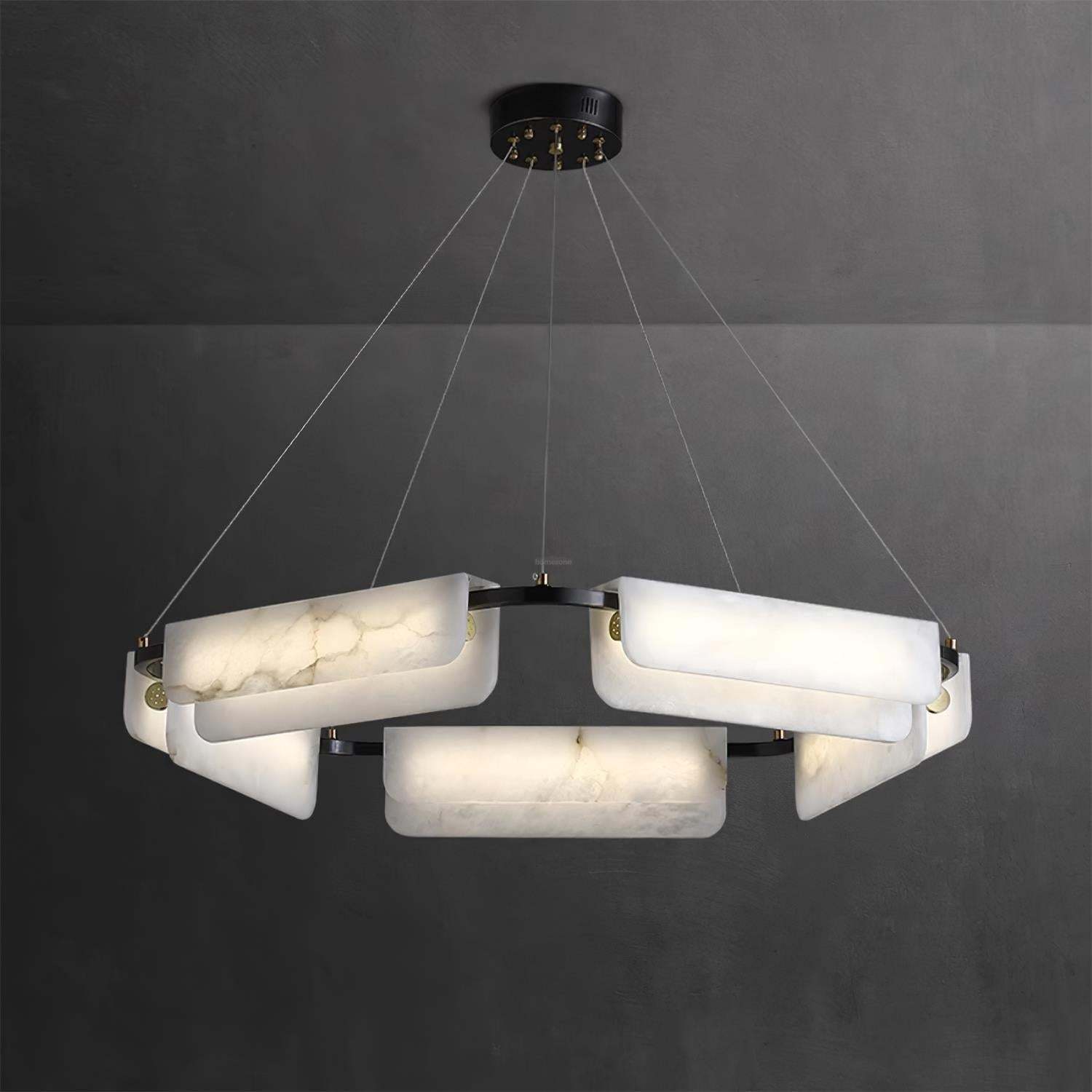 Delia Alabaster Chandelier ∅ 23.6″/∅ 31.5″-Sylvia Space
