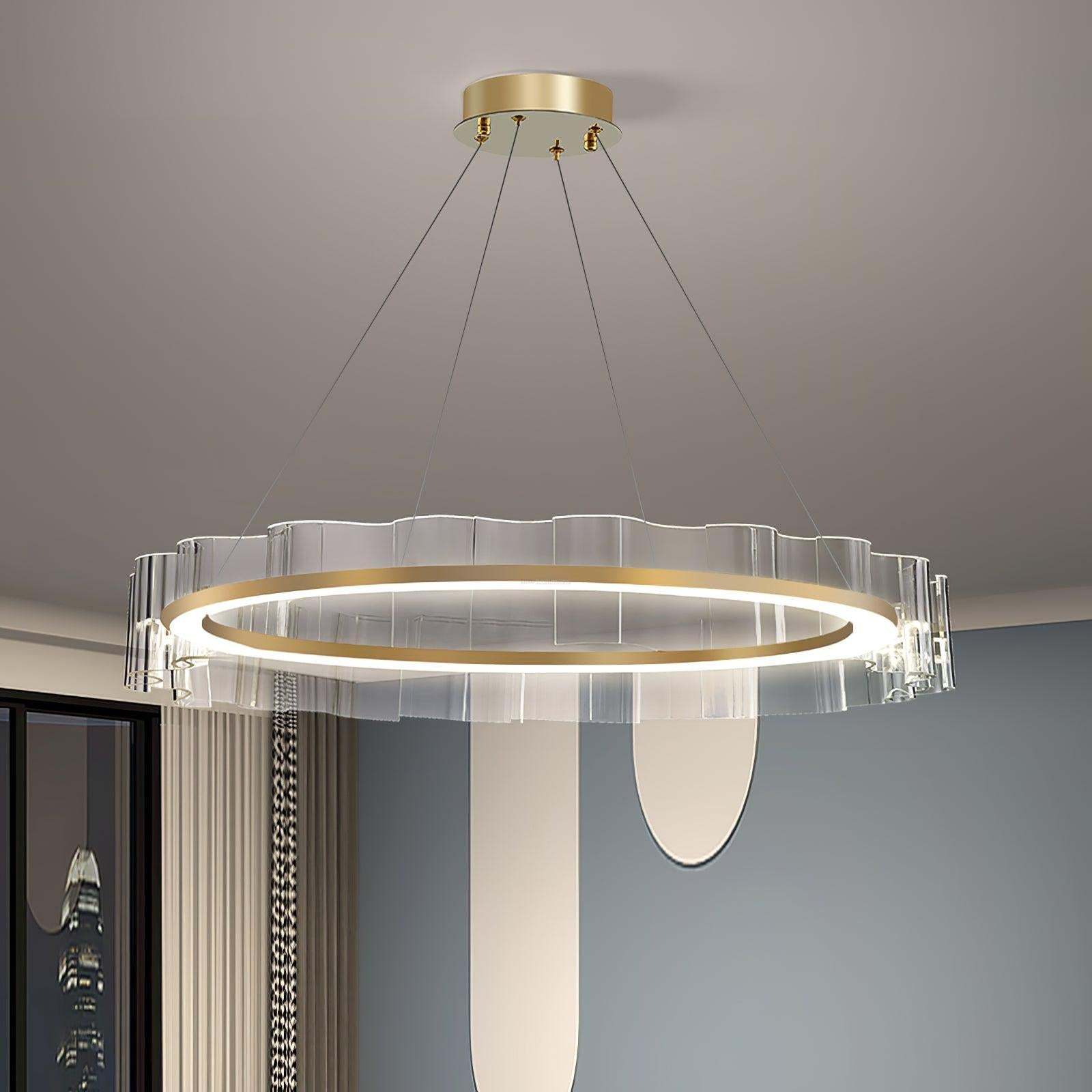 Water Wave Glass Chandelier ∅ 23.6″-Sylvia Space