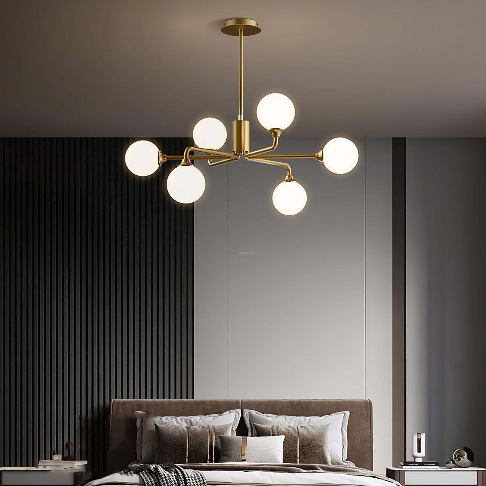 Staggered Glass Globes Chandelier with 6/9/12 heads-Sylvia Space