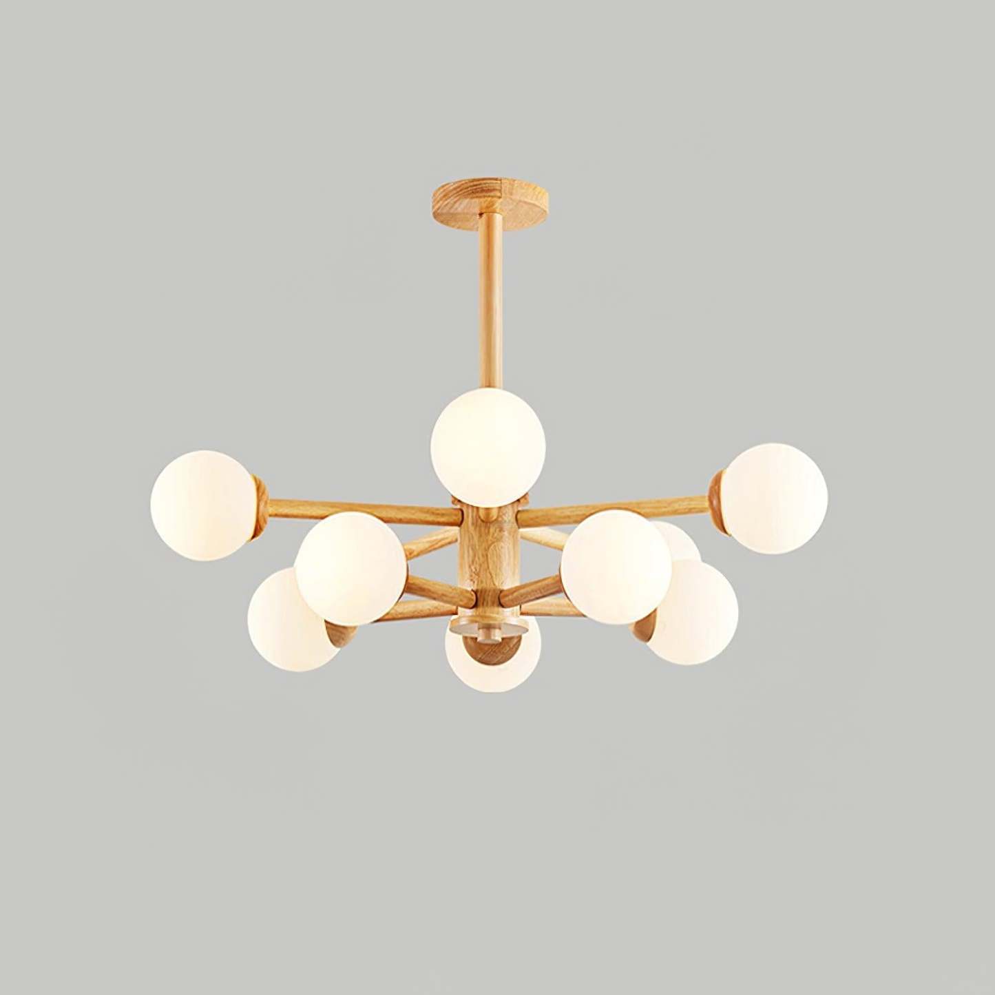 Kozan Wooden Chandelier with 6/8/10/12 heads-Sylvia Space