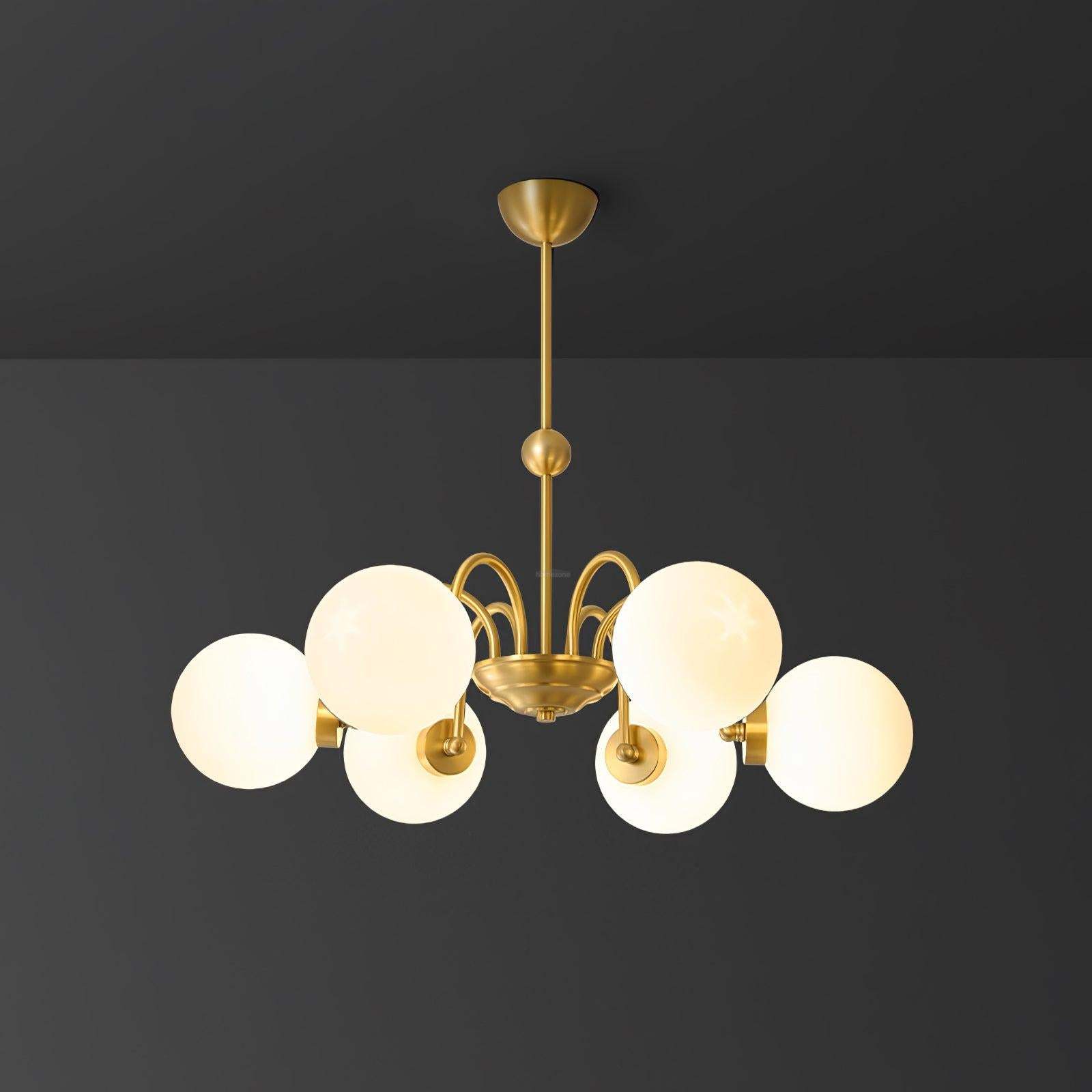 Yisu Brass Chandelier with 3/6/8 heads-Sylvia Space