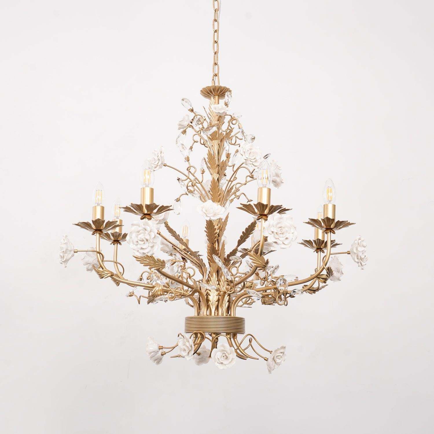 White Rose Crystal Chandelier with 6/8 heads-Sylvia Space
