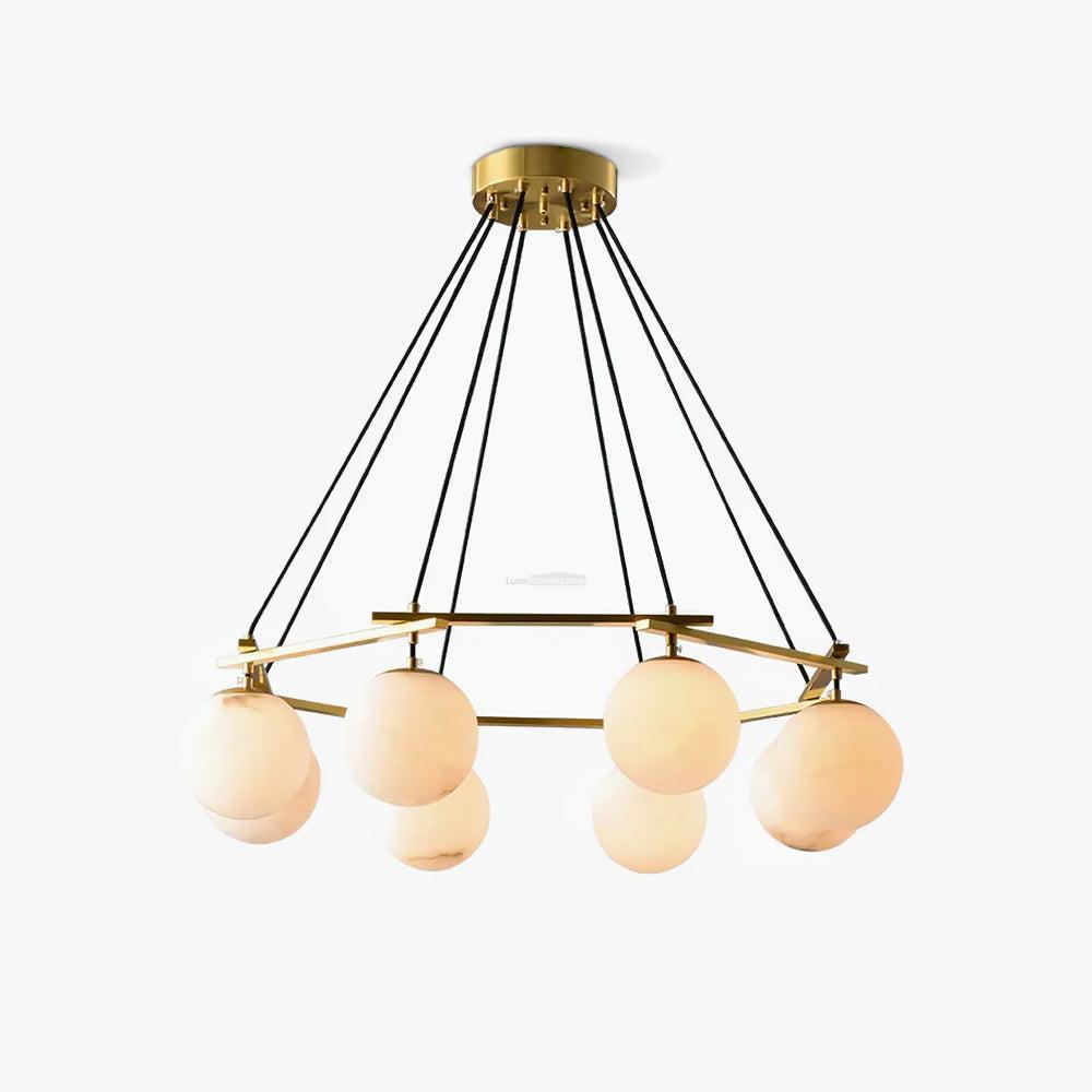 Miira Alabaster Chandelier with 3/6/8 heads-Sylvia Space
