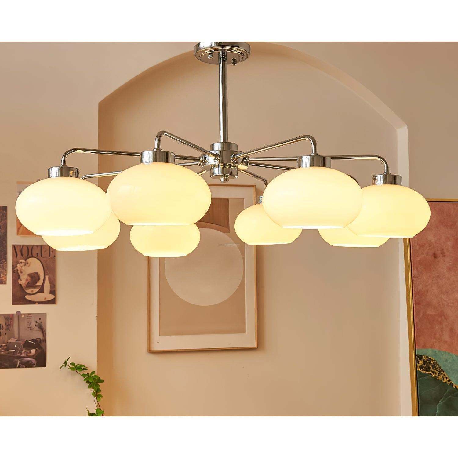 Oval Persimmon Chandelier ∅ 21.7″-Sylvia Space