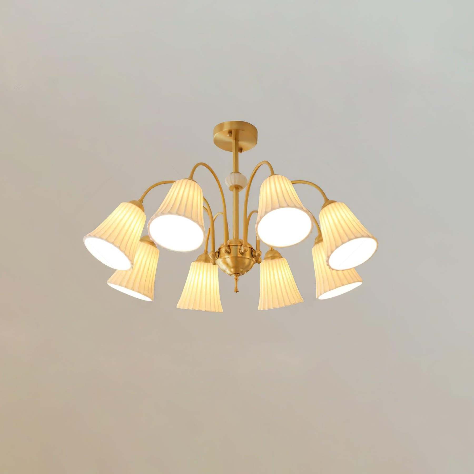 Medieval Ceramic Trumpet Chandelier with 3/5/8 lamps-Sylvia Space