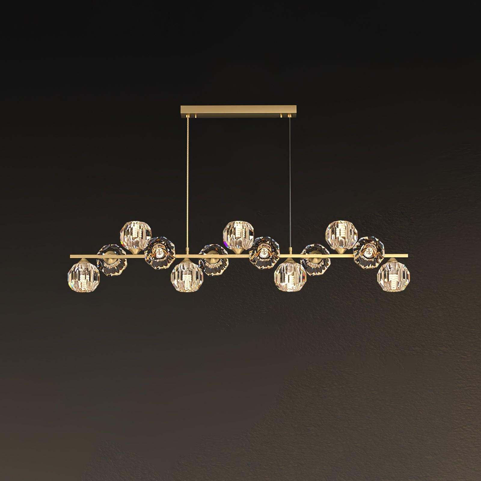 Crystal Glass Ball Chandelier with 7/9/11/13/15/17 heads-Sylvia Space