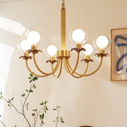 Aureate Radiance Glass Chandelier with 6/8 heads-Sylvia Space