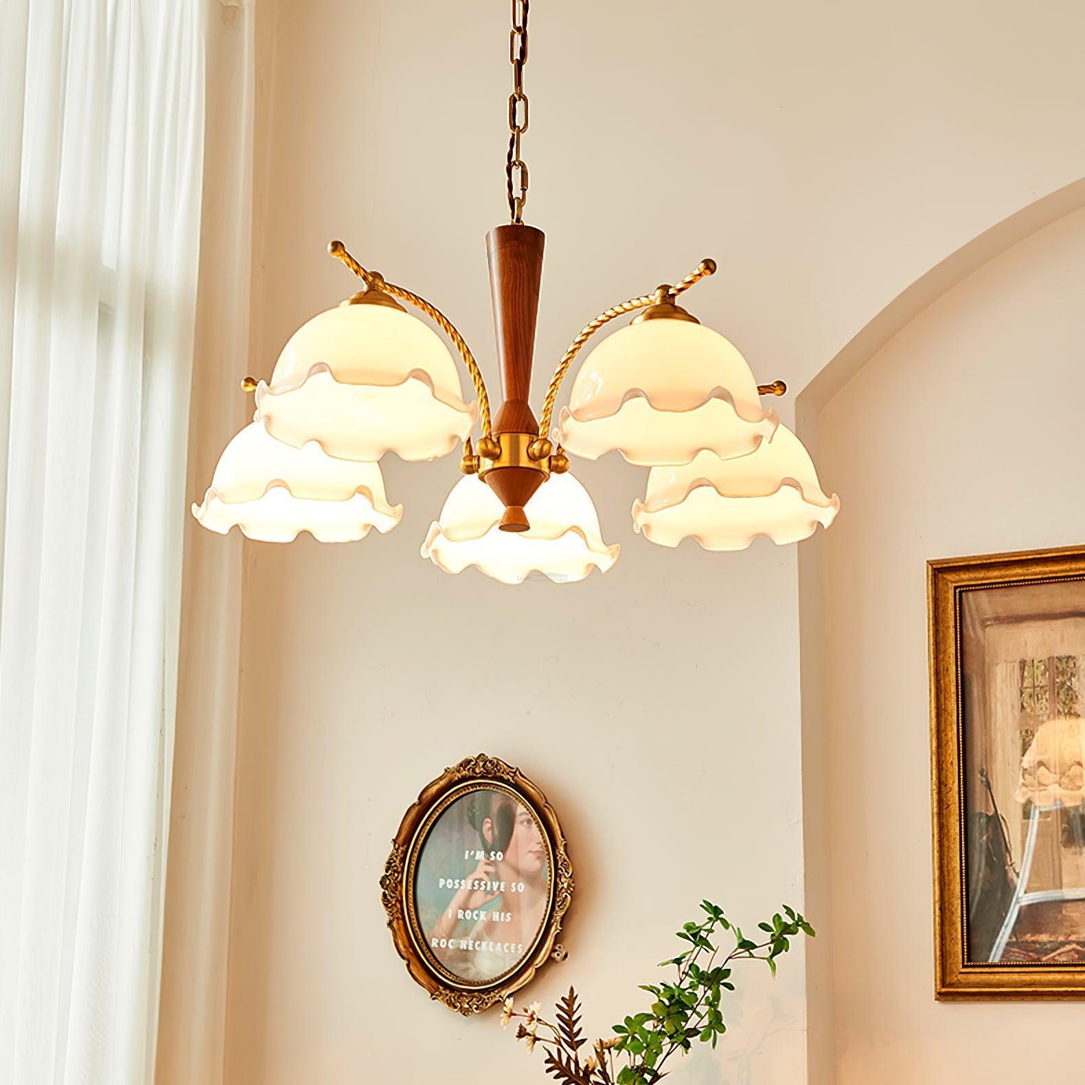 Milky Flower Chandelier ∅ 27.6″-Sylvia Space