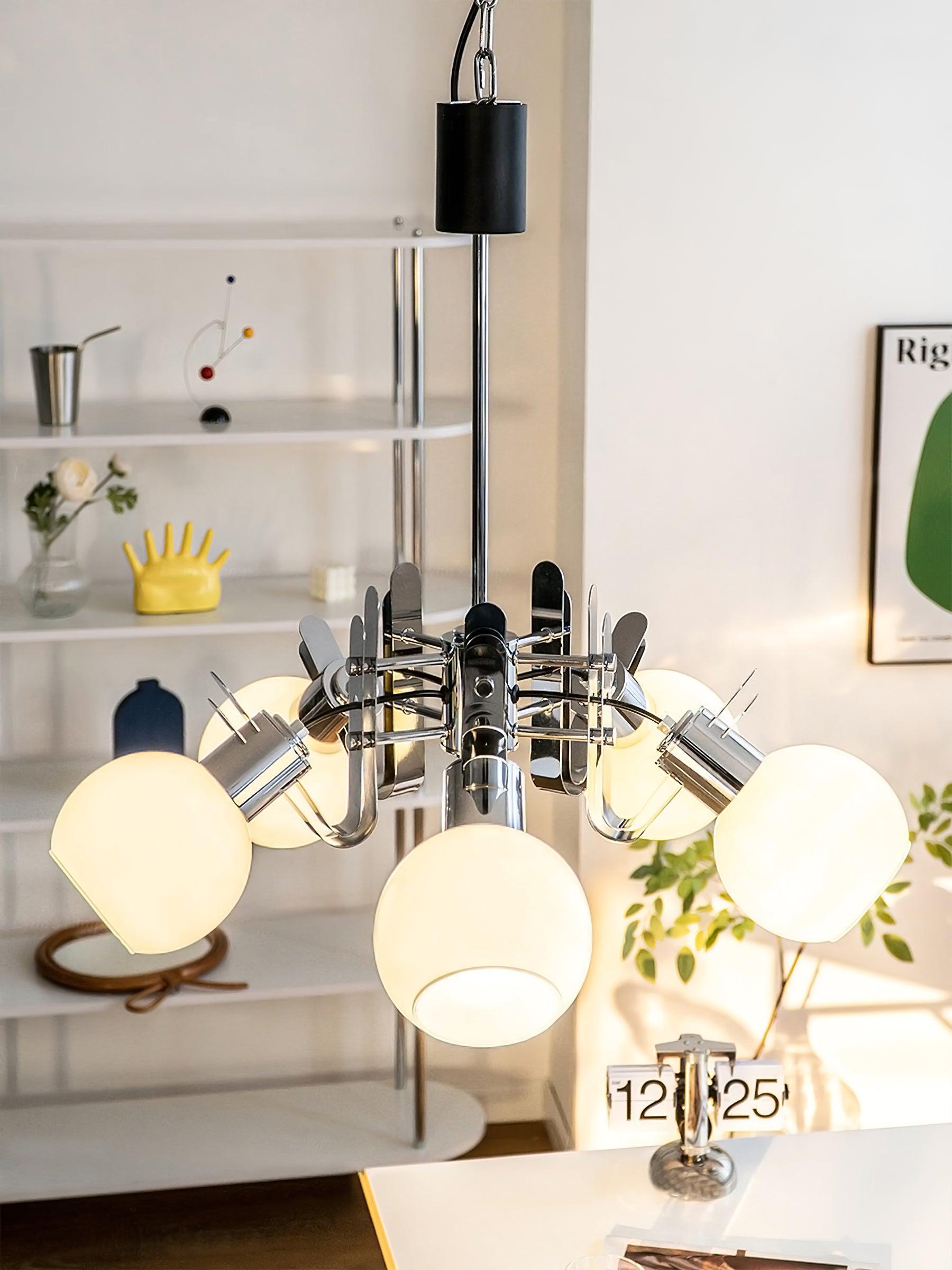 Geometrical Chrome Chandelier-Sylvia Space