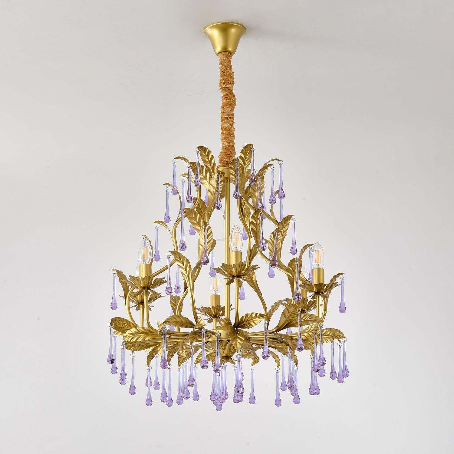 Amethyst Drops Crystal Chandelier with 6/8 heads-Sylvia Space