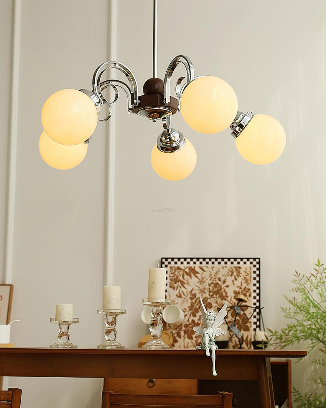 Kotter Cream Chandelier with 3/5 heads-Sylvia Space