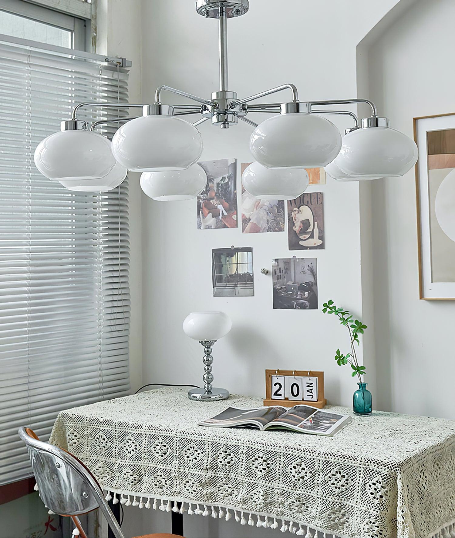 Oval Persimmon Chandelier ∅ 21.7″-Sylvia Space