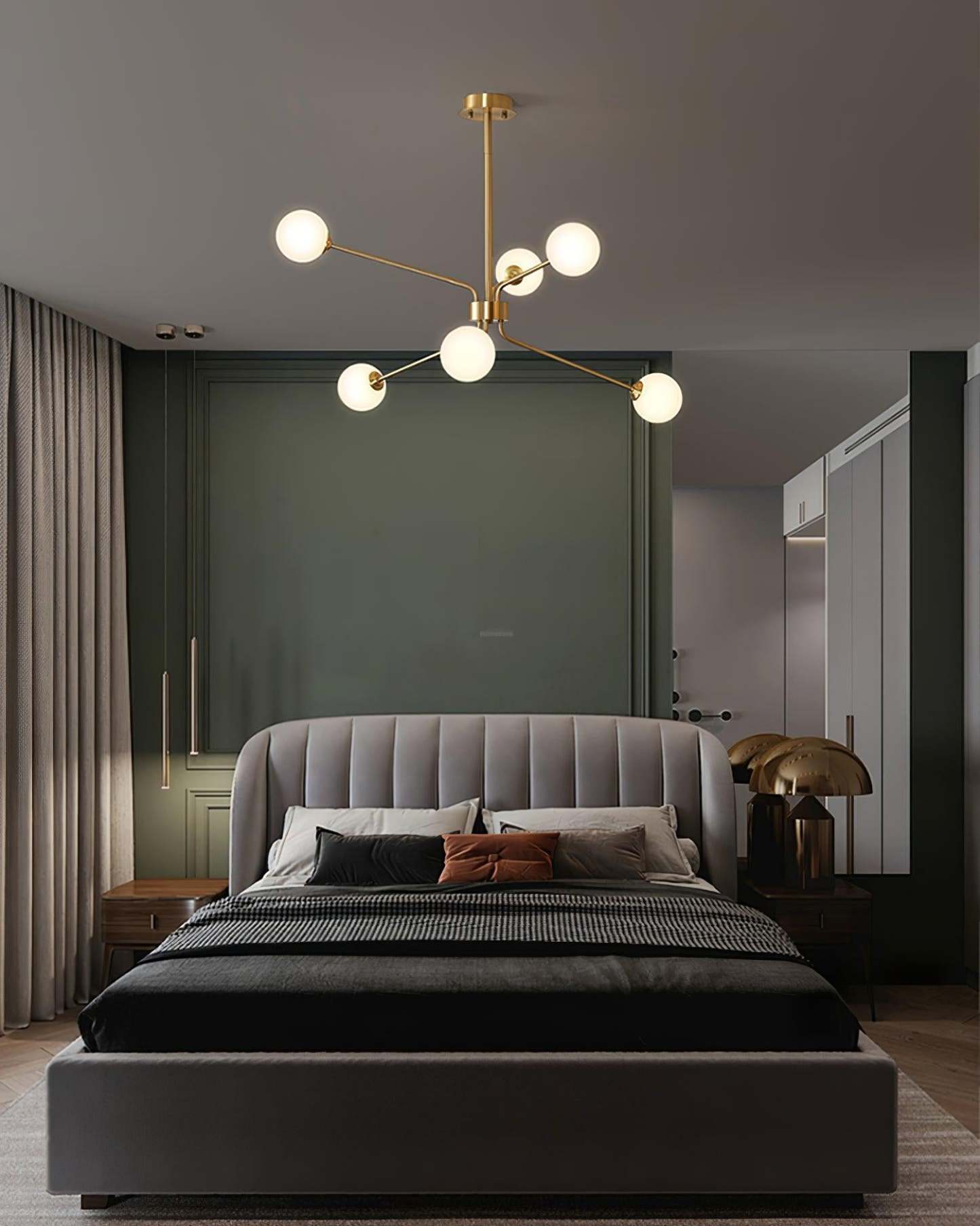 Solaire Arm Chandelier with 6/9/12 heads-Sylvia Space