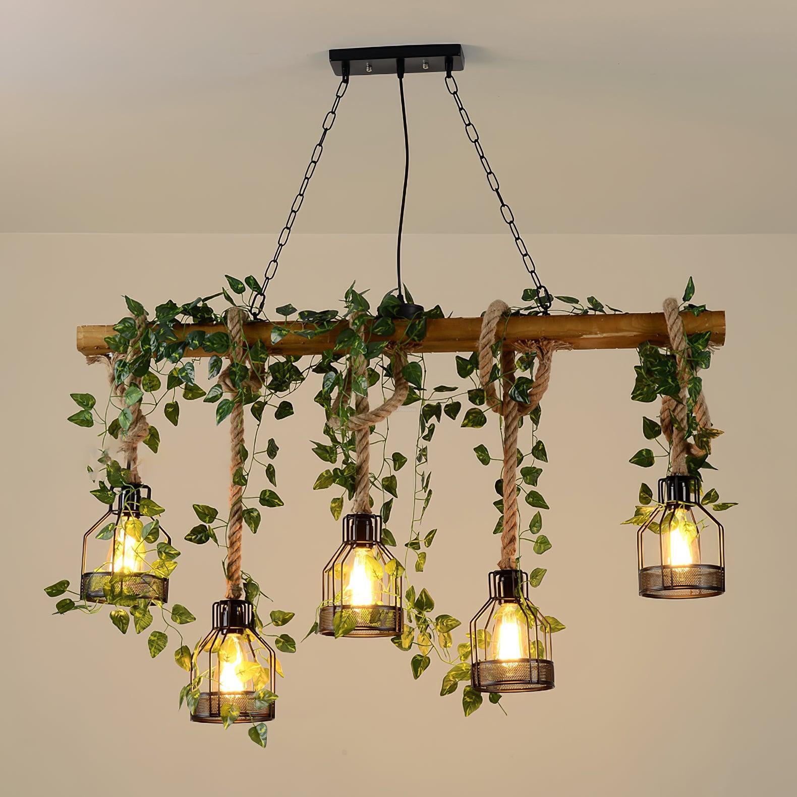 Rustic Wooden Chandelier with 3/5/8 heads-Sylvia Space