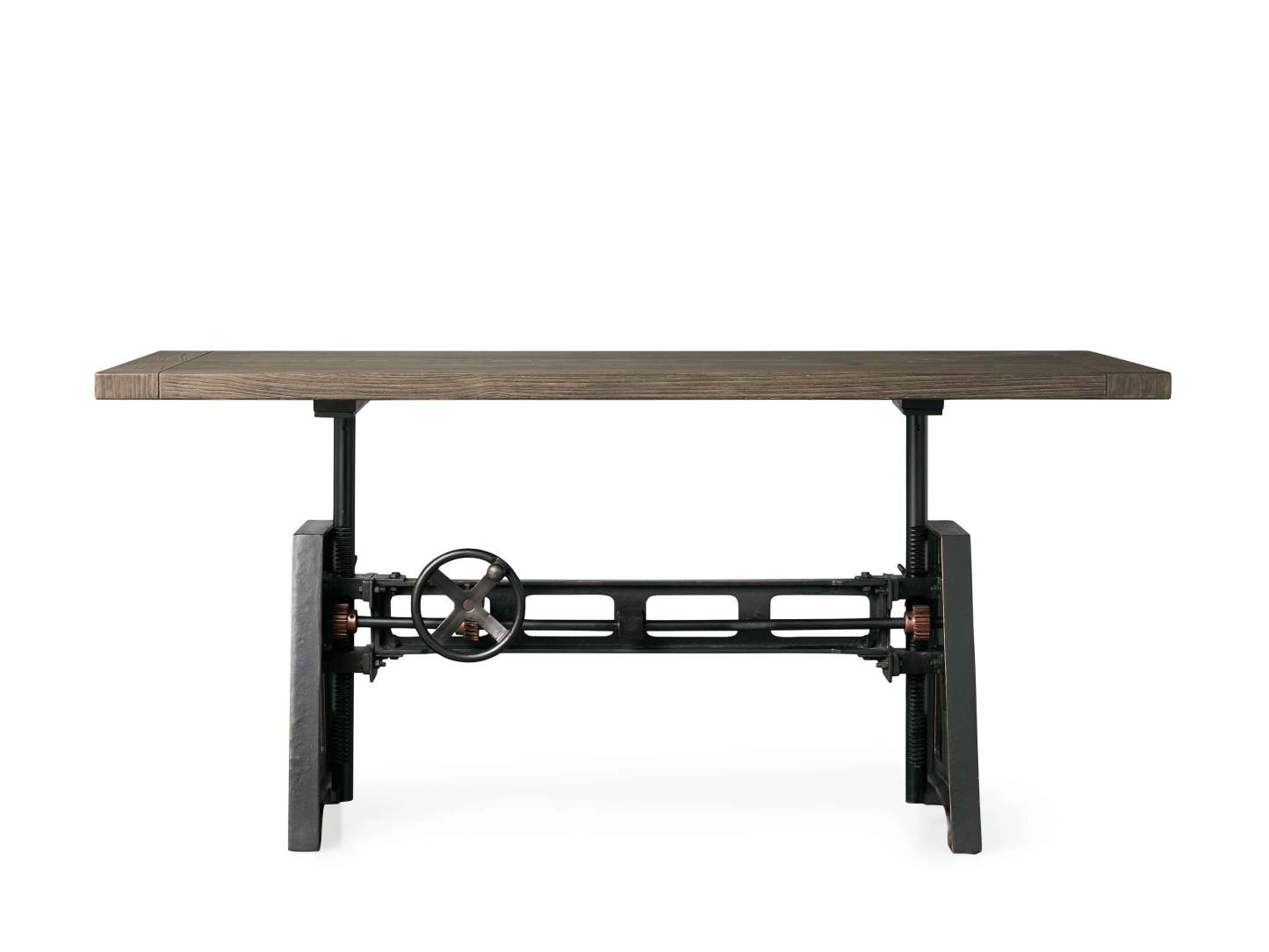 Industrial Crank Desk with Wynn Top and Black Rubbed Copper Base