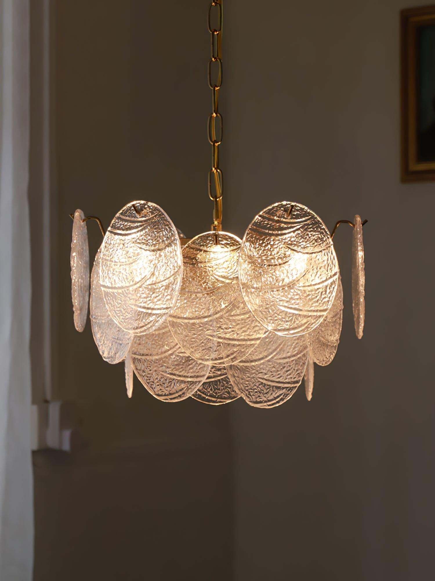 Glass Disc Chandelier with 4/6/9/12 heads-Sylvia Space