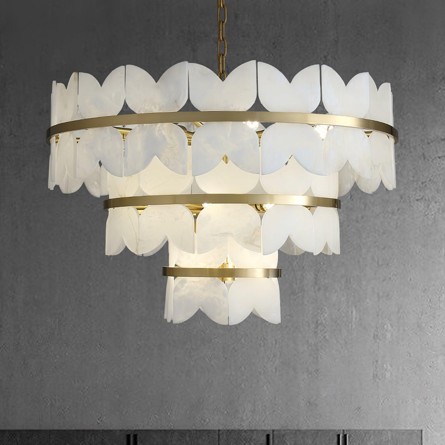 Alabaster Cloudscape Chandelier with 1/2 layer-Sylvia Space